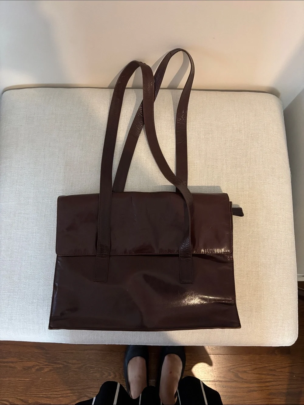Prada Brown Leather Shoulder Tote